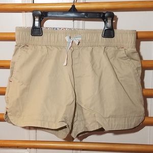 New Lands' End Girls Khaki Poplin Shorts 7/8 Tan